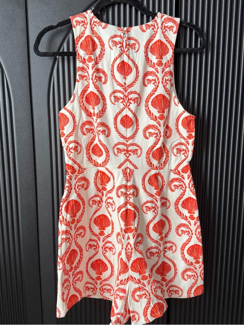 VICI White and Coral Shell-Print Sleeveless Mini Dress - Picture 10 of 14